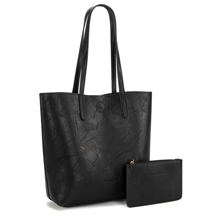 Montana West Soft Hobo Tote Bag with Top Handle, Black photo 3