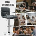 thumbnail image 5 of Soontrans Bar Stools Set of 2 Swivel Counter Height Stools, Adjustable Island Chairs for Kitchen with Back and Arms, Modern Barstools with Backrest and Armrest (Gray, 2Pcs), 5 of 9