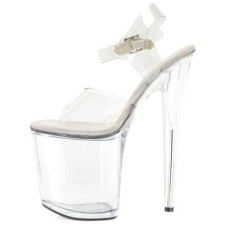 

Ellie Shoes E-850-Brook 8 heel Wow! Womans Clear Sandal Clear / 5