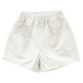 thumbnail image 5 of Kid Girl Shorts Comfy Short New Baby Boys' Toddler Pull-On Shorts Solid Casual Cargo Thin Pants Summer Girls Fashion Pants with Pockets White 4 Years, 5 of 5