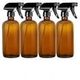 thumbnail image 1 of Amber Glass Spray Bottles 4PCS with Adjustable Spray Head Mist & Stream Modes Reusable, 1 of 3