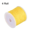 thumbnail image 3 of 4 Rolls Nylon Beading Thread Knotting Cord 0.8mm 50 Yards Braided Nylon Crafting Satin String, Bright Yellow, 3 of 5