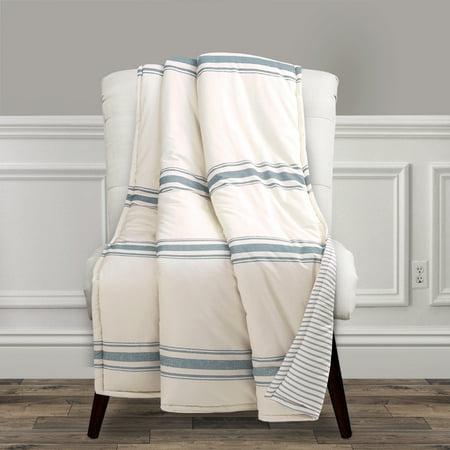 - Farmhouse Stripe Throw Blue