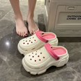 thumbnail image 2 of Baotou-zapatillas de playa de 8 cm de grosor para mujer, zapatos de verano antideslizantes con agujeros, cómodas, con suela suave y elevadas, de EVA, 2 of 5