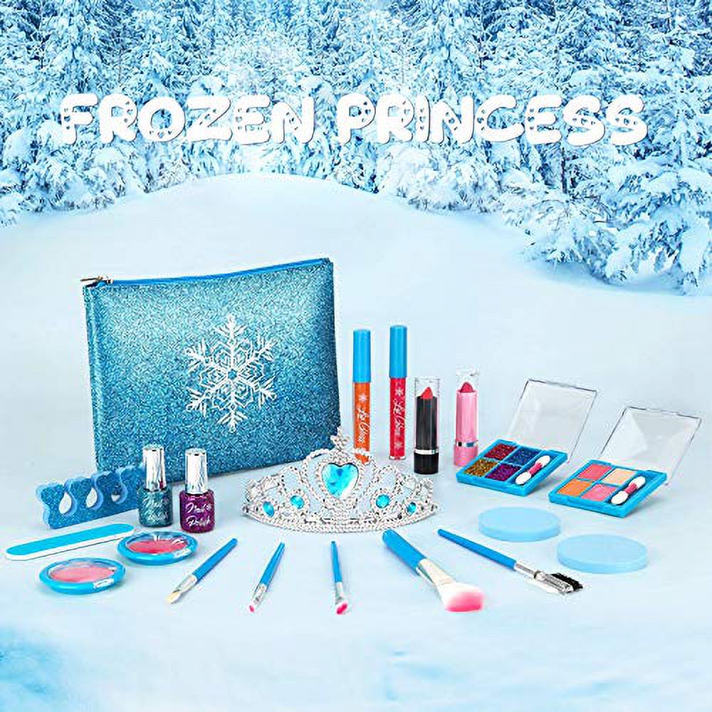 Kids Makeup Kit for Girls, Washable Real Makeup Set for Little Girls, Princess Frozen Toys for Girls Toys for 7 8 Year Old, Kids Play Makeup Starter Kit Cosmetic Beauty Set Frozen Makeup Set - image 3 of 3