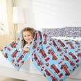 thumbnail image 4 of Castle Fairy Cartoon Fire Truck 3 Pieces Queen Comforter Set for Preppy Kids Children,Firefighter Car Ultra Soft Bedding Sets,Blue Red Bedding Comforter Set Breathable,Luxury Bedroom Decor, 4 of 8