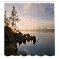 thumbnail image 3 of Ambesonne Nautical Shower Curtain, Lake Tahoe at Sunset, 69"Wx84"L, Blue Grey, 3 of 5