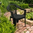 Adams Penza Outdoor Resin Stack Chair with Phone Holder, Plastic Patio