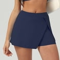 thumbnail image 5 of Ediodpoh Tennis Skirts for Women Summer Tennis Short Skirt Ice Feel Movement Slit Skirt Pants for Running Fitness Sports Skirts for Women Dark Blue M, 5 of 9