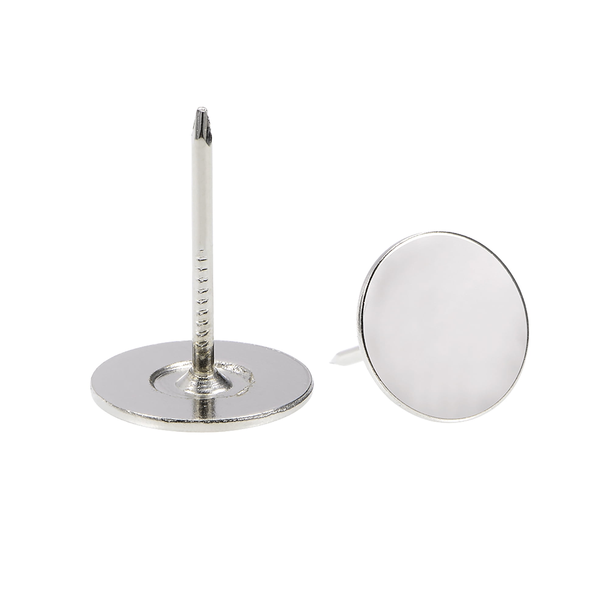 Uxcell 19mmx25mm Flat Head Furniture Nails Silver Tone Upholstery Nails