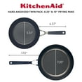 thumbnail image 3 of KitchenAid Hard Anodized 8.25 inch and 10 inch Nonstick Frying Pan Set, Onyx Black, 3 of 10