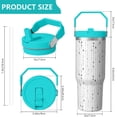 thumbnail image 4 of 30oz Handheld Travel Tumbler with Handle – Double Wall Stainless Steel Insulated Cup, Flip Straw Lid, Leak-Proof & BPA-Free for Hot and Cold Drinks – Durable Coffee & Juice Mug Pink, 4 of 7
