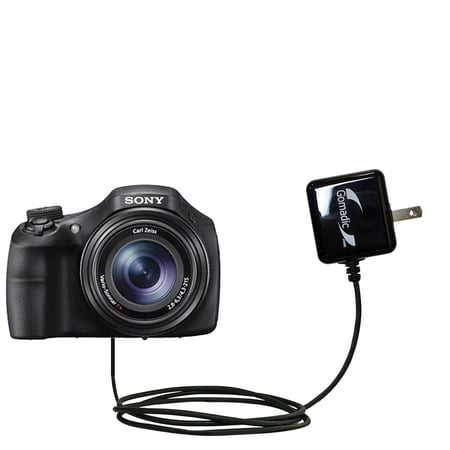 Gomadic Intelligent Compact AC Home Wall Charger suitable for the Sony DSC-HX400 - High output power with a convenient, foldable plug design - Uses Ti