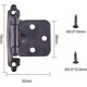 thumbnail image 2 of 1 pair of overlay cabinet hinges with screws, self-closing trim, surface mount, for variable overlay kitchen cabinet doors, 2 of 3