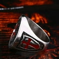 thumbnail image 4 of K-KED Vintage Cross Sword Crusades Ring Stainless Steel Men's Knight CZ Wedding Ring-8, 4 of 6