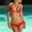 Red, variant on Hipattires Summer Swimsuits for Women Two Piece Bikini Sets Sky Blue Solid Athletic Swimwear Bathing Suits