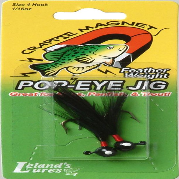 Leland Lures Crappie 1/16 oz Pop Eye Jig Black 87488