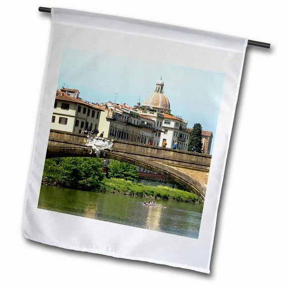 3dRose, Bridge, Ponte Santa Trinita, Arno river, Italy - EU16 NTO0385 - Nico Tondini, 12 x 18 inch Garden Flag