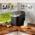 thumbnail image 6 of Goosiay Countertop Ice Maker, 26lbs Portable Small Ice Makers with Handle, 8 Cubes in 6 Mins, 2 Size of Bullet Ice, Self-Cleaning Mini Ice Machine for Home, Kitchen, RV, Camping, Black, 6 of 12