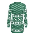 thumbnail image 3 of Christmas Sweater Dress Crew Neck Set Women Long Sleeve Xmas Print Knit Sweater Dresses for Party, 3 of 4