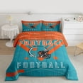 thumbnail image 2 of Homewish Football Game Lover Bedding Comforter Set,Rugby Sport Theme Twin Comforter Sets,Orange Cyan Bedding Set For Kids,Super Cozy Room Decor Reversible,2pcs, 2 of 8