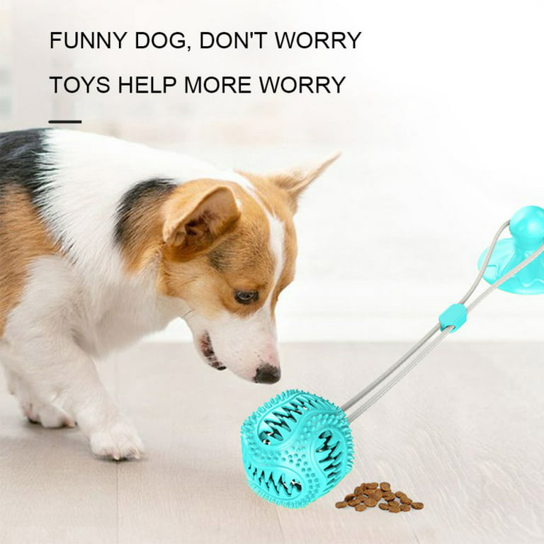 Multifunction Pet Molar Bite Toy Floor Suction Cup Fun Dog Chew Tug Toys  Ball 