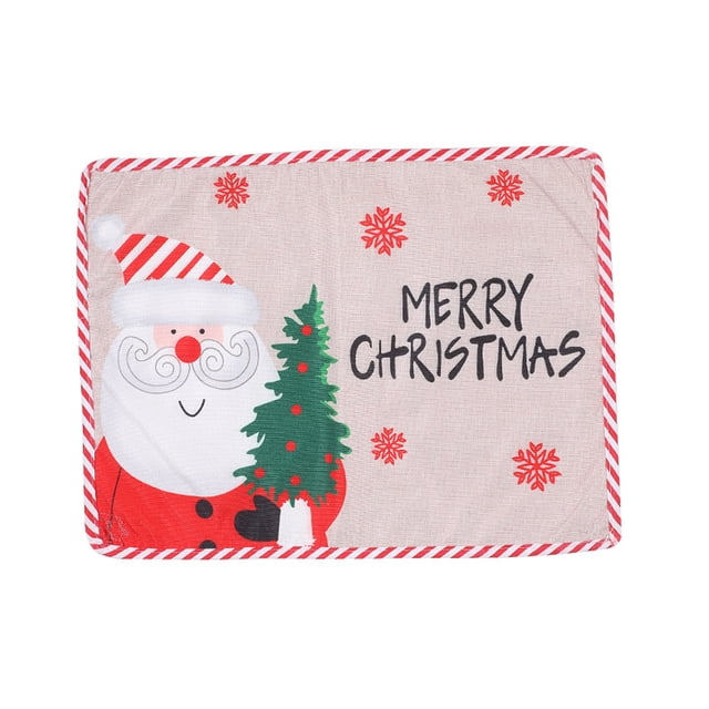 Decoración navideña, cubierta a prueba de polvo, tapete de mesa, accesorios para el hogar, accesorios para festivales, suministros para Kits de decoración para fiestas Patrón de Papá Noel Bewildely HA069701-02