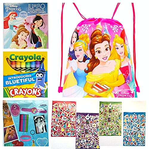 Disney Princess Travel Bag Bundle Coloring Book, Stampers, Secrets and