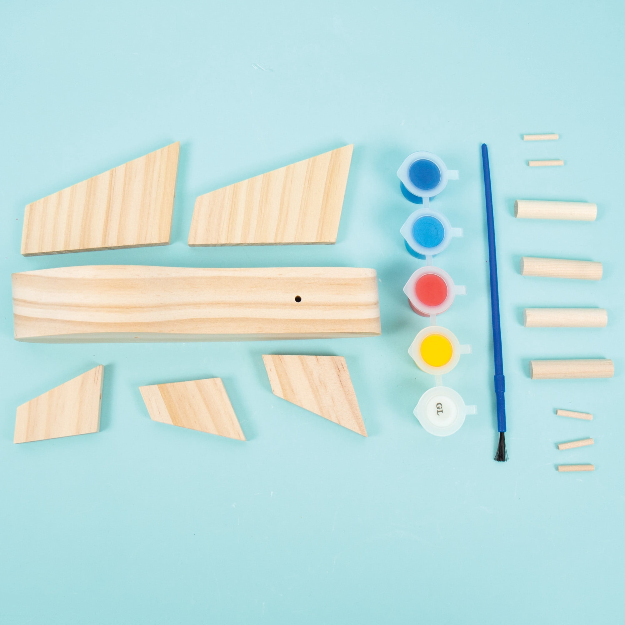 (2 pack) Hello Hobby Build Your Own Wooden Airplane, 21 Pieces, Art & Craft Kit, Boys and Girls, Child, Ages 6+