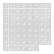Farmhouse Letter Stencils Set - 62 Pcs, 1.6 Inch Interlocking Alphabet Templates for Art Projects, DIY Crafts, and Painting Decorations