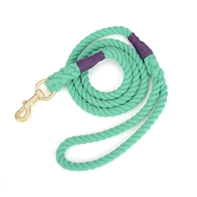 Cotten Dog Rope Leash, 150cm Thick Strong Rope Lead for Small Medium Large Breed Dogs (Light Green)