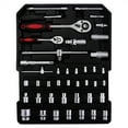 thumbnail image 4 of 799 Pieces Professional Mechanics Hand Tool Set, Mobile Tool box on Wheels W/Ratchets&Socket, Screwdriver, Tongs, 4-layer Tool Case & Tool Kit, Silver, 4 of 9