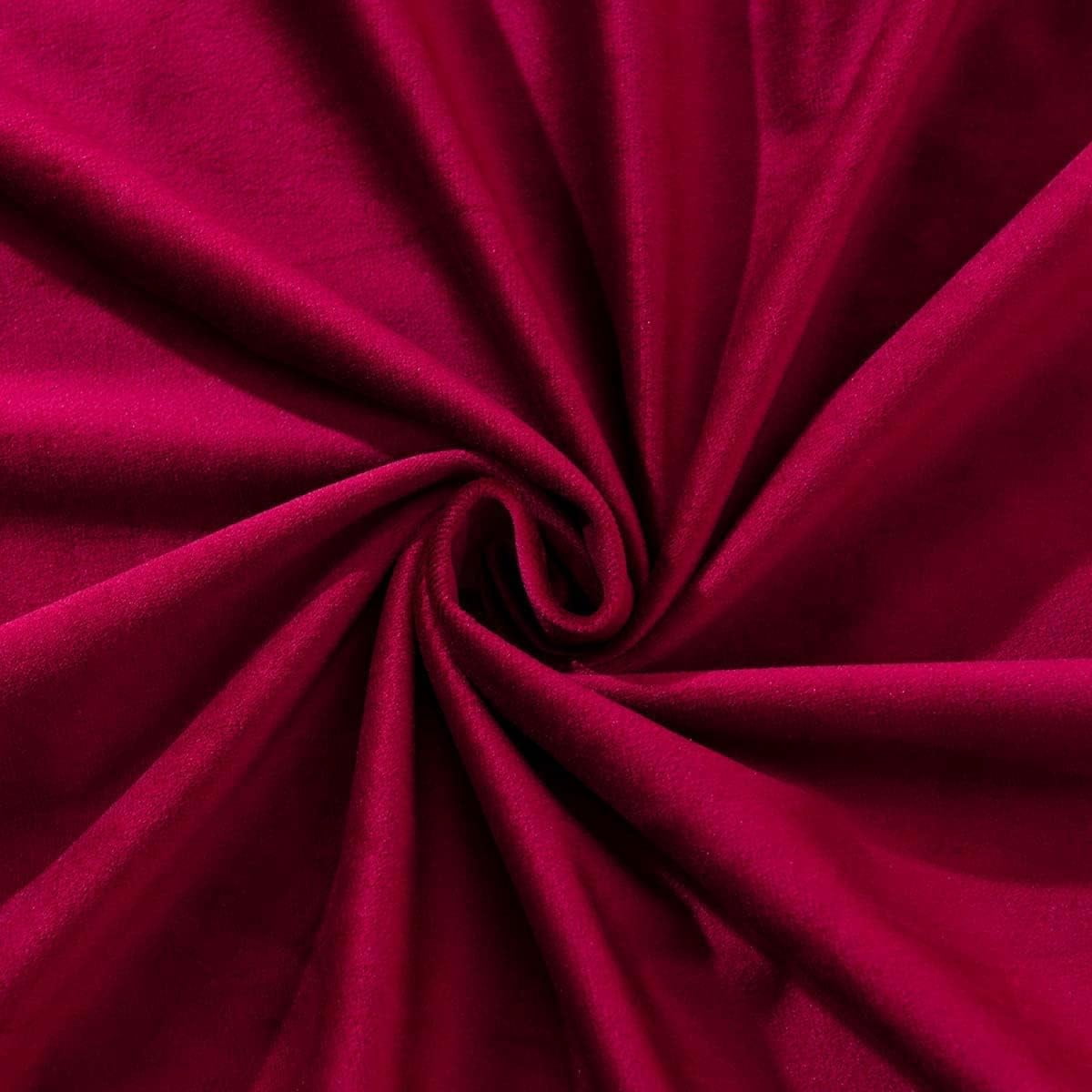 Sheetsnthings Velvet Heavyweight Grommet Top Window Curtains, Set of 2 (52"Wx108"L) Solid Panels, Burgundy