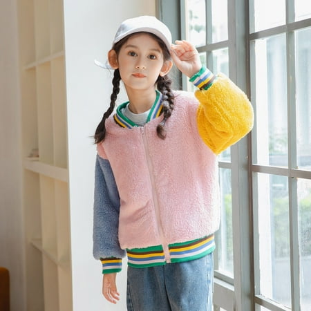 

Hunpta Toddler Kids Girls Casual Zip Up Sports Splicing Jacket Coat Long Sleeve Thicken Outerwear Snowsuit