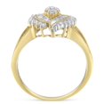 thumbnail image 2 of 10K Yellow Gold 0.25ct TDW Round and Baguette cut Diamond Eye Shaped Ring (H-I,I1-I2), 2 of 7