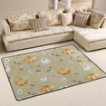 thumbnail image 2 of SKYSONIC 36x24in Watercolor Pumpkin Birds Area Rug, Autumn Fall Harvest Non-Slip Floor Carpet for Indoor Living Dining Room Bedroom, 2 of 5
