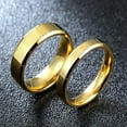 thumbnail image 3 of Smooth Stainless Steel Couple Rings Gold colour Simple 4MM 6MM Women Men Lovers Wedding Jewelry Engagement Gifts, 3 of 3