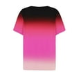 thumbnail image 6 of JTSRKL Teen Girls Ombre Tops Lightweight Casual Tie Dye Gradient Print Summer Short Sleeve Button V Neck Henley Shirts Trendy Cotton Tunic Blouse Hot Pink#02 11-12 Years, 6 of 6