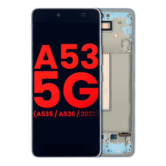 Replacement OLED Assembly With Frame Compatible With Samsung Galaxy A53 / A53 5G (A535 / A536 / 2022) (6.36") (Aftermarket Plus) (Blue)