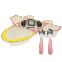 PTOOTP Multi Stainless Steel Divided Kids Feeding Plate Set, and for Mealtime and Family Gatherings