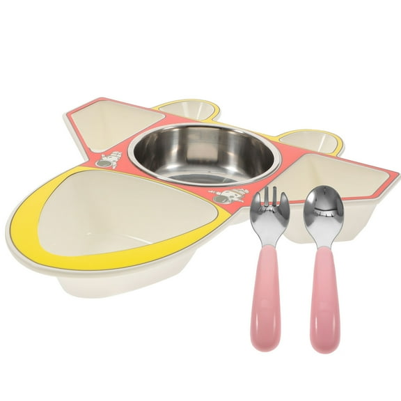 PTOOTP Multi Stainless Steel Divided Kids Feeding Plate Set, and for Mealtime and Family Gatherings