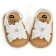 thumbnail image 2 of Infant Baby Girls Boys Sandals Summer Bowknot Crib Shoes Toddler Pu Leather Flower Soft Rubber Sole Dress Flats First Walker Shoes, 2 of 10