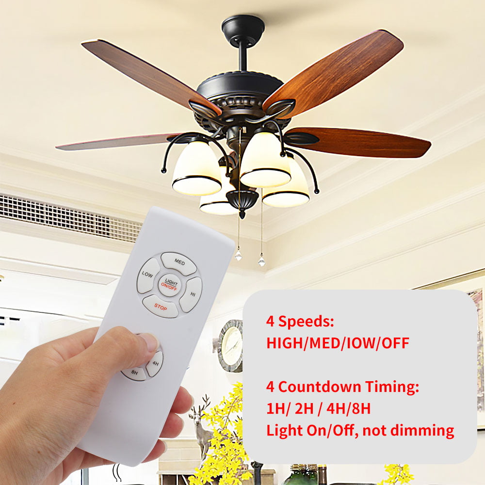 Universal Small Size Ceiling Fan Remote Control Kit, Speed, Light & Timing 3 in 1 Wireless Control, Compatible with Hunter, Harbor Breeze, Westing