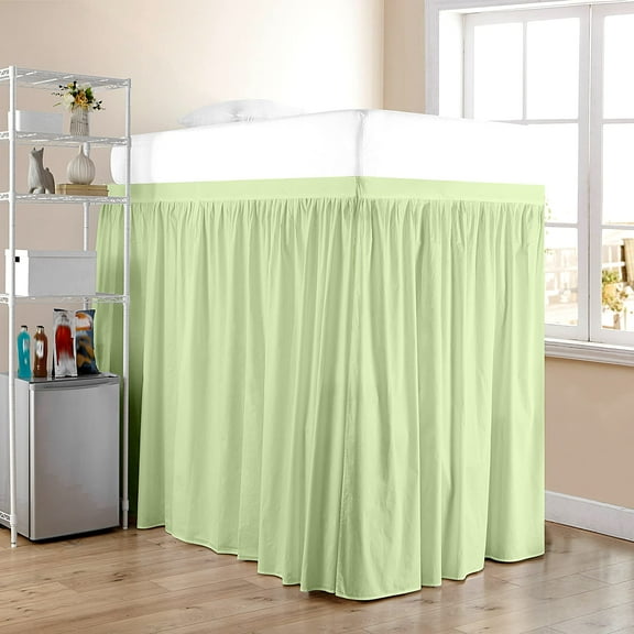 Dorm Room Bed Skirt - Extended Dorm Bed Skirt Long Bed Skirt 100% Egyptian Cotton 600-Thread-Count College Dorm Bed Skirt - Sage, Twin XL/34" Drop