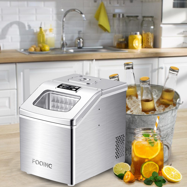 Electactic Ice Maker Machine for Countertop, 40Lbs/24H Portable Electric Ice Makers, Compact Ice
