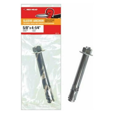 Red Head 50119 Red Head Hex Sleeve Concrete Anchor,  5/8 x 4-1/4-In. - Quantity 10