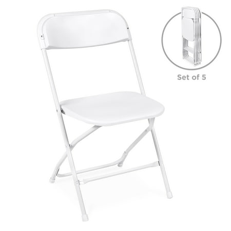 Best Choice Products Set of 5 Indoor Outdoor Portable Stackable Lightweight Plastic Folding Chairs for Events, Parties - (Best Lawn Chair For Concerts)