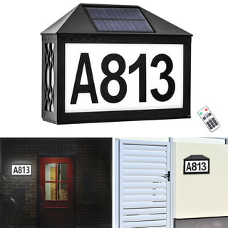  LeiDrail House Numbers Solar Powered Address Sign LED  Illuminated Outdoor Metal Modern Plaque Waterproof for Outside House Yard  Street : Tools & Home Improvement