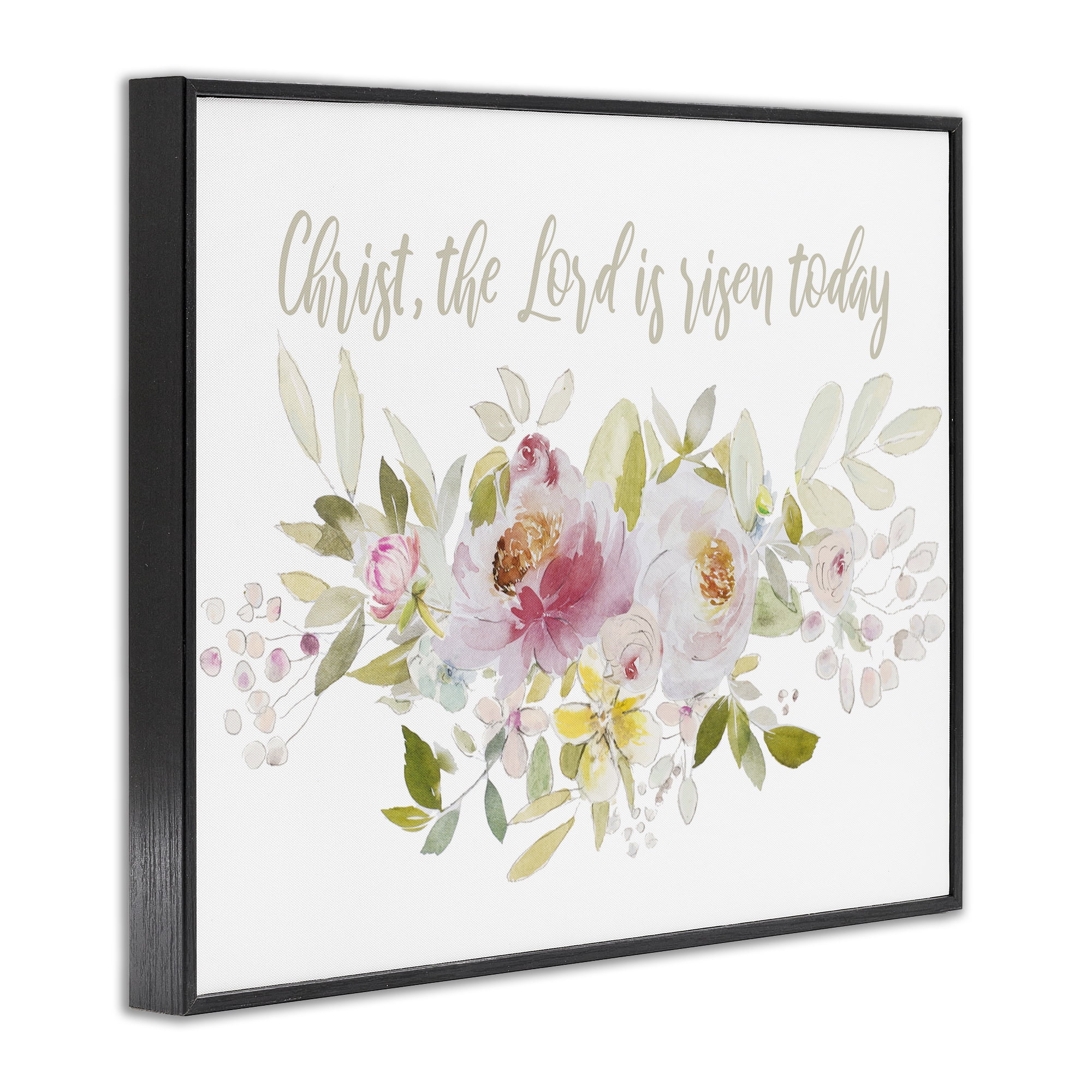 Stupell Industries The Lord Is Risen Florals Black Framed Giclee Art, design by Patricia Pinto