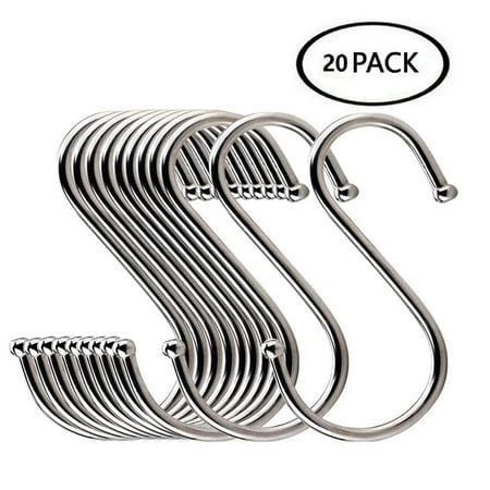 

Ycolew Organization and Storage Stainless Steel Metal S Hooks Kitchen Pot Pan Hanger Clothes Storage Rack 20 Pcs Gifts